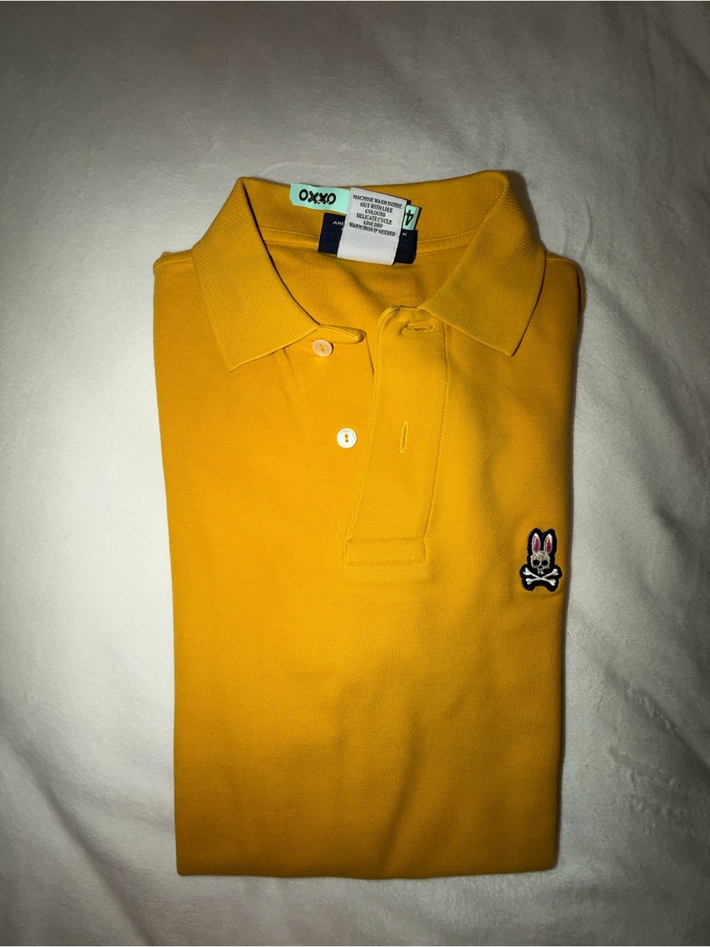 Psycho Bunny Men's Mustard Polo with Embroidered Logo